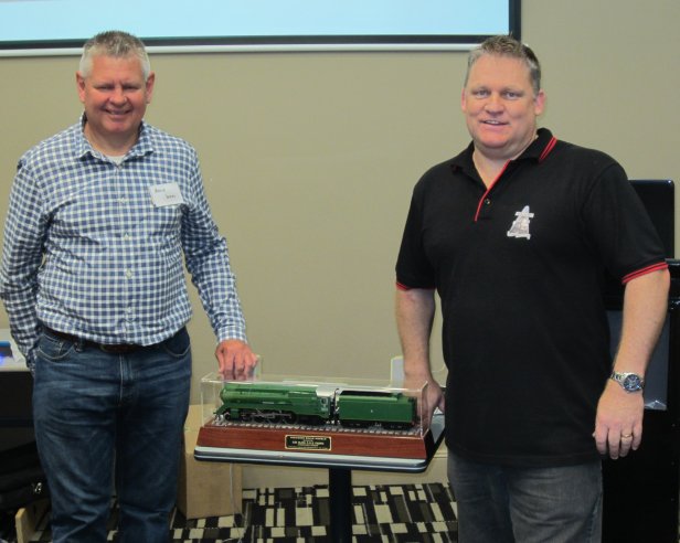 Aus7 member Bruce Wood receives the C38 he won in the membership promotion last year from John Della, proprietor of PSM at the Forum. Everyone was very happy to see Bruce receive the prize and he had a big smile on his face all day. Well done Bruce and thankyou to John for the donation of the prize. 